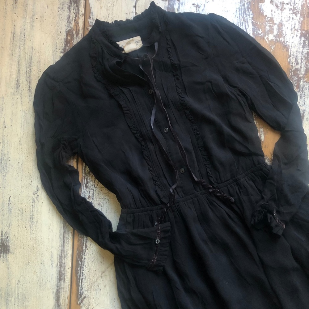 DENIM AND SUPPLY Black Western Long Sleeve Mini Dress XS EUC